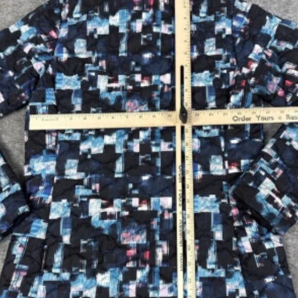 The North Face Thermoball Jacket Womens Small Blue Puffer Quilted Geometric - Picture 6 of 6